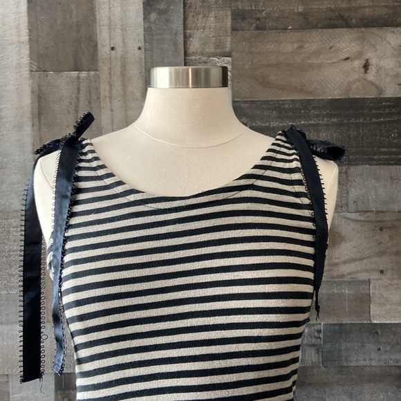 Handmade dropwaist 1920s flapper dress large stripes Halloween costume party - Picture 3 of 12